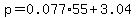 p=0.077%2A55%2B+3.04