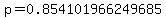 p=0.854101966249685