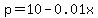 p=10-0.01x