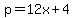 p=12x%2B4
