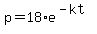 p=18%2Ae%5E%28-kt%29