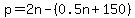 p=2n-%280.5n%2B150%29