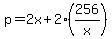 p=2x%2B2%28256%2Fx%29