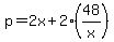 p=2x%2B2%2848%2Fx%29