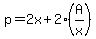 p=2x%2B2%28A%2Fx%29