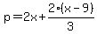 p=2x%2B2%28x-9%29%2F3