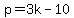 p=3k-10
