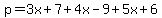 p=3x%2B7%2B4x-9%2B5x%2B6