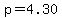 p=4.30
