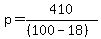 p=410%2F%28%28100-18%29%29