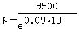 p=9500%2F%28e%5E%280.09%2A13%29%29