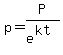 p=P%2Fe%5E%28kt%29