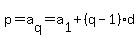 p=a%5Bq%5D=a%5B1%5D%2B%28q-1%29d
