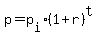 p=p%5Bi%5D%2A%281%2Br%29%5Et