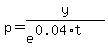 p=y%2F%28e%5E%280.04%2At%29%29
