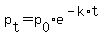 p%5Bt%5D+=+p%5B0%5D%2Ae%5E%28-k%2At%29