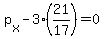 p%5Bx%5D-3%2821%2F17%29=0