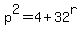p%5E2+=+4%2B32%5Er