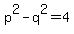 p%5E2+-+q%5E2+=+4