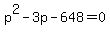 p%5E2-3p-648=0