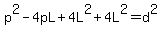 p%5E2-4pL%2B4L%5E2%2B4L%5E2=d%5E2