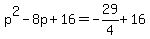 p%5E2-8p%2B16=-29%2F4%2B16