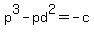 p%5E3-pd%5E2+=+-c