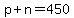p+%2B+n+=+450