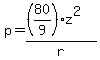 p+=+%28%2880%2F9%29%2Az%5E2%29%2Fr
