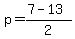 p+=+%287-13%29%2F2