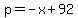 p+=+-x%2B92