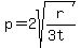 p+=+2sqrt%28r%2F%283t%29%29