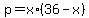 p+=+x%2A%2836-x%29