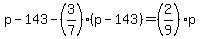 p-143-%283%2F7%29%28p-143%29=%282%2F9%29p