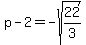 p-2+=+-sqrt%2822%2F3%29