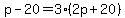 p-20=3%282p%2B20%29