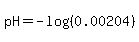 pH=-log%28%280.00204%29%29