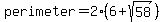perimeter=2%286%2Bsqrt%2858%29%29