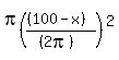 pi%28%28%28100-x%29%29%2F%28%282pi%29%29%29%5E2