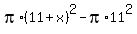 pi%2A%2811%2Bx%29%5E2-pi%2A11%5E2