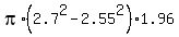 pi%2A%282.7%5E2+-+2.55%5E2%29%2A1.96