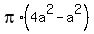 pi%2A%284a%5E2+-+a%5E2%29