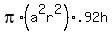 pi%2A%28a%5E2r%5E2%29%2A.92h