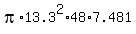 pi%2A13.3%5E2%2A48%2A7.481