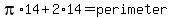 pi%2A14%2B2%2A14=perimeter