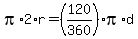 pi%2A2%2Ar=%28120%2F360%29%2Api%2Ad
