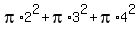 pi%2A2%5E2+%2B+pi%2A3%5E2+%2B+pi%2A4%5E2