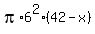 pi%2A6%5E2%2842-x%29