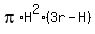 pi%2AH%5E2%283r-H%29