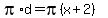 pi%2Ad+=+pi%28x%2B2%29